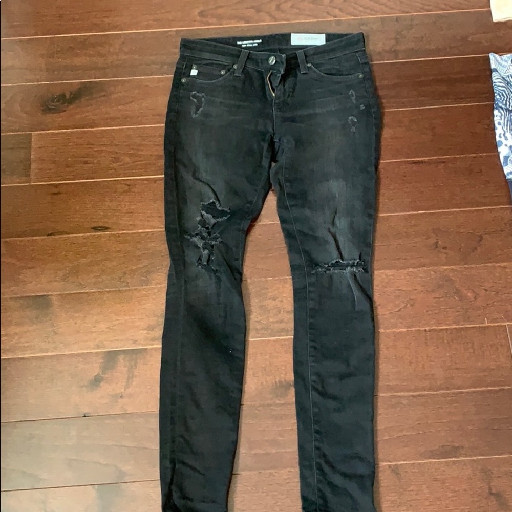 Black AG SUPER SKINNY LEGGING ANKLE SIZE 25R
